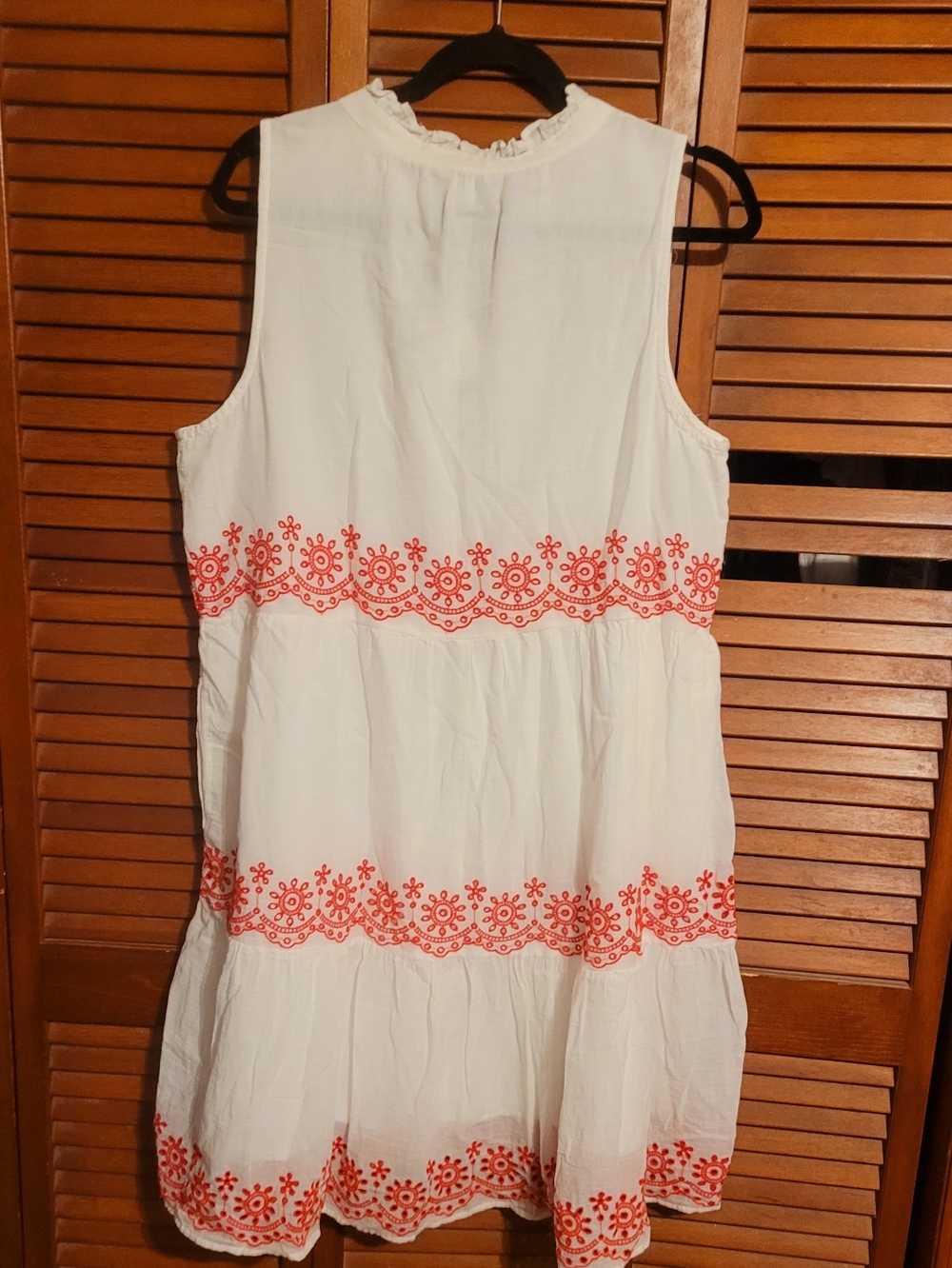 Crown & Ivy Cream Tassel Tie Peasant Tunic Dress Size Large - Picture 3 of 6